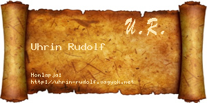 Uhrin Rudolf névjegykártya